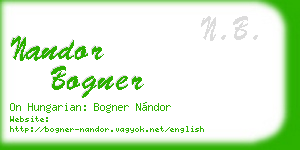 nandor bogner business card